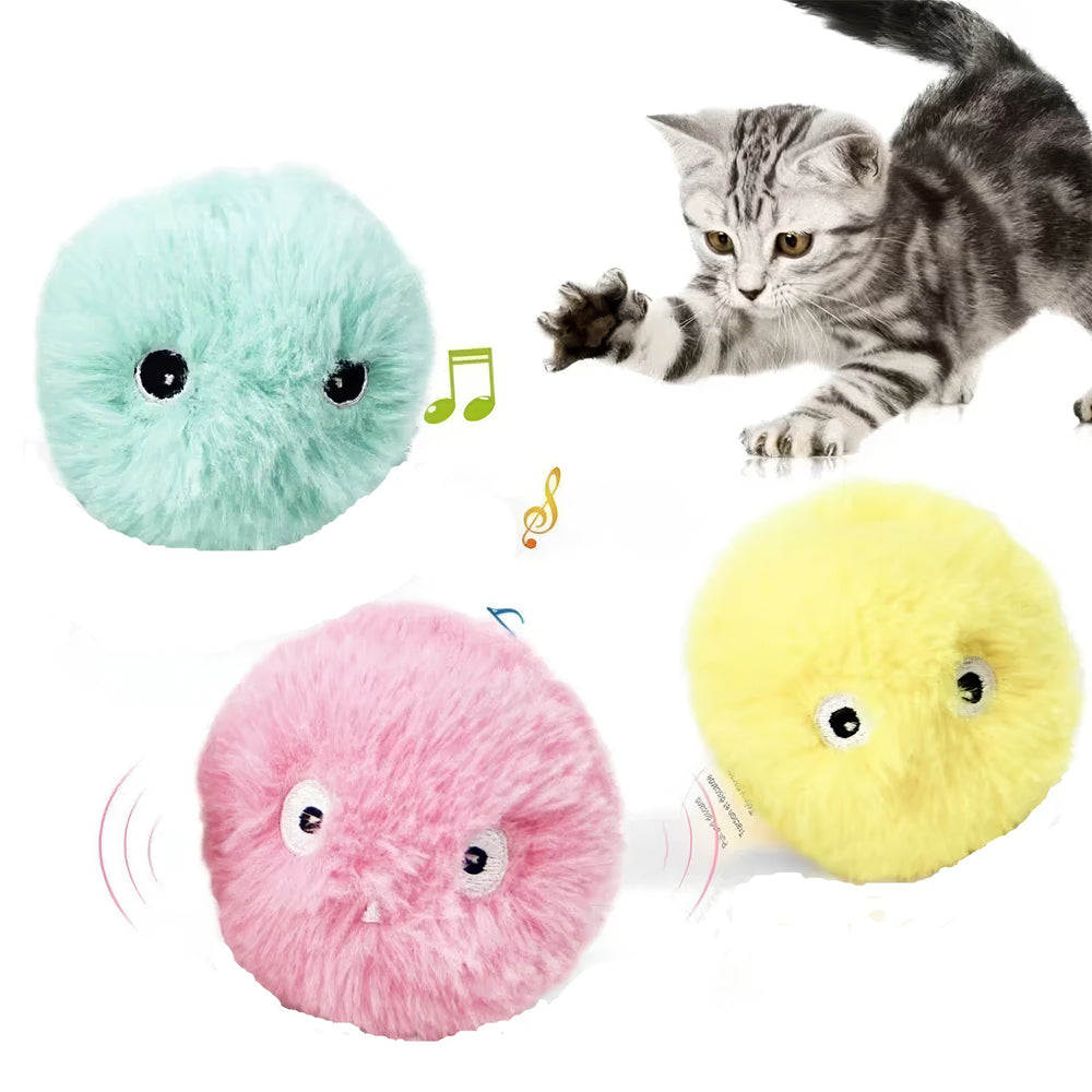 Bolinhas com som nas cores azul, rosa e amarela com gato