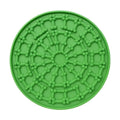 Tapete de lamber de silicone verde com ventosas