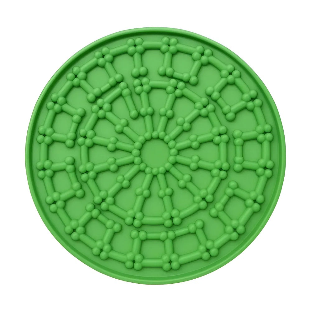 Tapete de lamber de silicone verde com ventosas