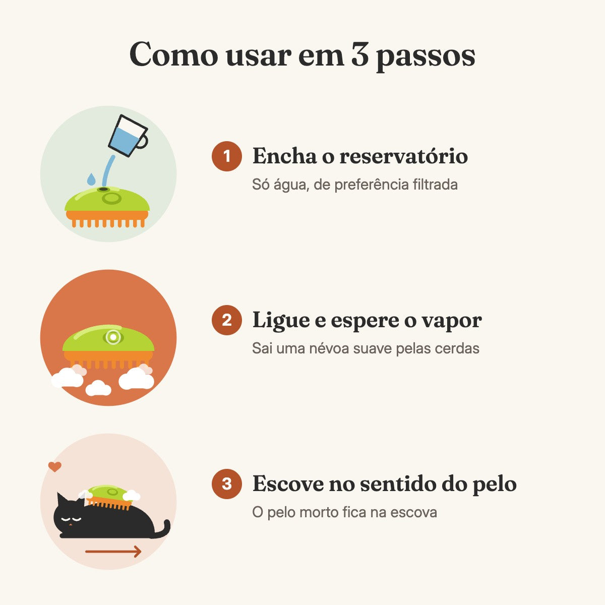 Como usar a escova a vapor em 3 passos