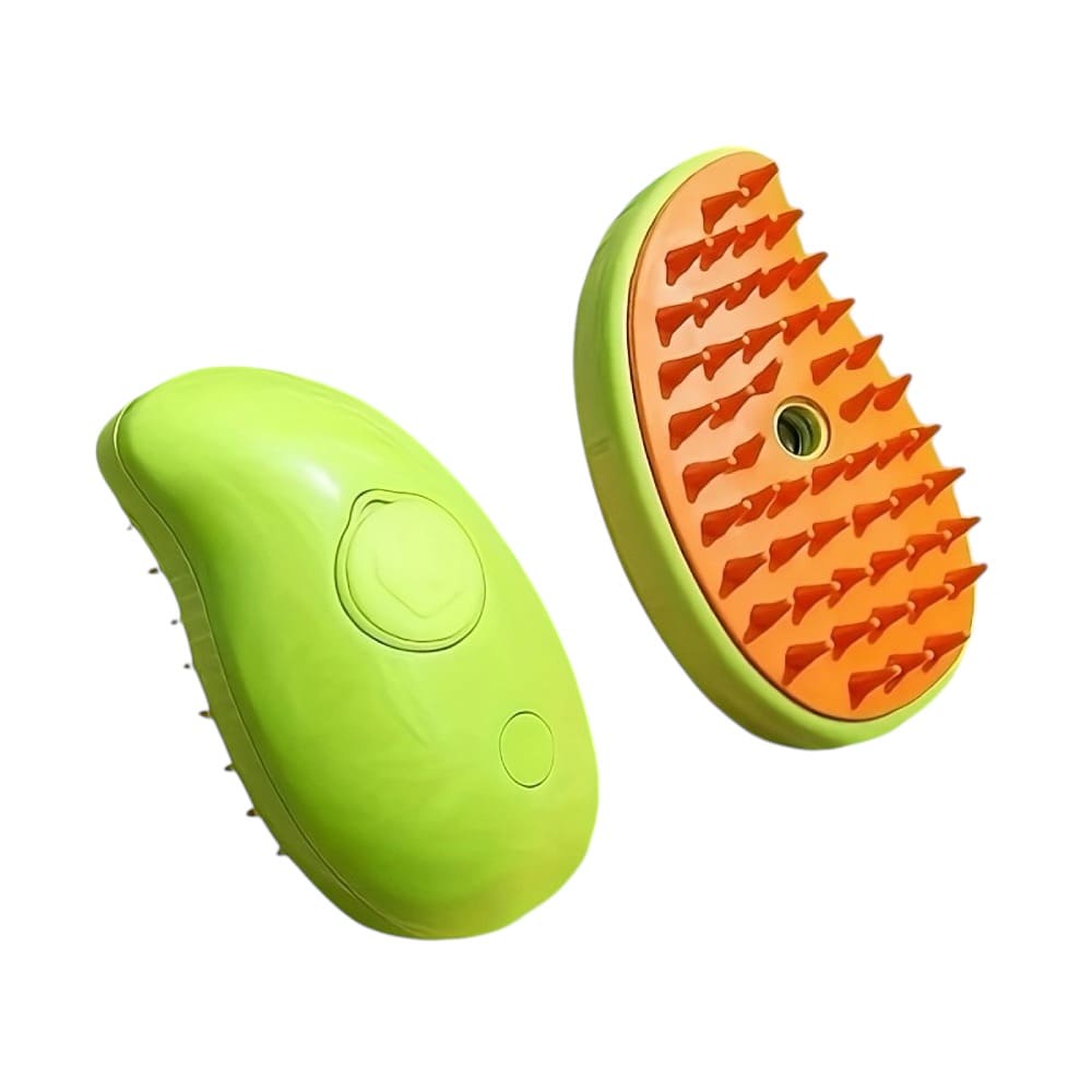 Escova a vapor para gatos com reservatório de água e cerdas de silicone
